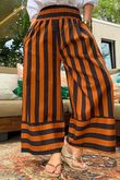Bloc Stripe Wide Leg Pant Rust & Black